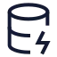 Databasezap icon with stroke sharp style