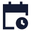 Datetime icon with solid sharp style
