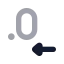 Decimalsarrowleft icon with bulk rounded style