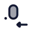 Decimalsarrowleft icon with duotone rounded style