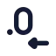 Decimalsarrowleft icon with solid rounded style