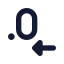 Decimalsarrowleft icon with solid standard style