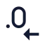 Decimalsarrowleft icon with stroke sharp style