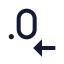 Decimalsarrowleft icon with stroke sharp style