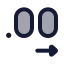 Decimalsarrowright icon with duotone rounded style