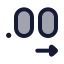 Decimalsarrowright icon with duotone rounded style