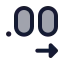 Decimalsarrowright icon with duotone standard style