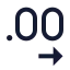 Decimalsarrowright icon with stroke sharp style