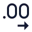 Decimalsarrowright icon with stroke sharp style