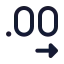 Decimalsarrowright icon with stroke standard style