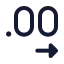 Decimalsarrowright icon with stroke standard style