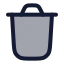 Delete icon with duotone rounded style