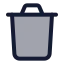 Delete icon with duotone standard style