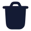 Delete icon with solid rounded style