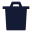 Delete icon with solid sharp style