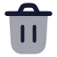 Delete icon with bulk rounded style