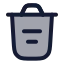 Delete icon with duotone rounded style