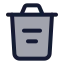 Delete icon with duotone standard style