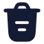 Delete icon with solid rounded style