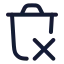 Delete icon with stroke rounded style