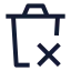 Delete icon with stroke sharp style