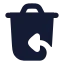 Deleteputback icon with solid rounded style