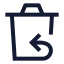 Deleteputback icon with stroke sharp style