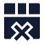 Deleterow icon with solid sharp style