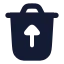 Deletethrow icon with solid rounded style