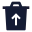 Deletethrow icon with solid sharp style
