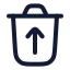 Deletethrow icon with stroke rounded style