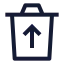 Deletethrow icon with stroke sharp style