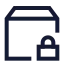 Deliverysecure icon with stroke sharp style