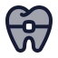 Dentalbraces icon with duotone rounded style