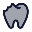 Dentalbrokentooth icon with duotone rounded style