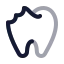 Dentalbrokentooth icon with twotone rounded style