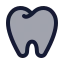 Dentaltooth icon with duotone rounded style