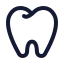 Dentaltooth icon with stroke rounded style