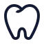 Dentaltooth icon with stroke sharp style