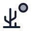 Desert icon with duotone rounded style
