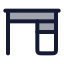 Desk icon with duotone rounded style