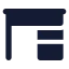 Desk icon with solid standard style