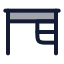 Desk icon with duotone rounded style