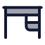 Desk icon with duotone standard style