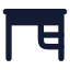 Desk icon with solid rounded style