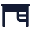 Desk icon with solid standard style