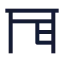 Desk icon with stroke sharp style