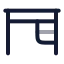 Desk icon with twotone rounded style