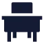 Desk icon with solid sharp style
