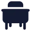 Desk icon with solid standard style